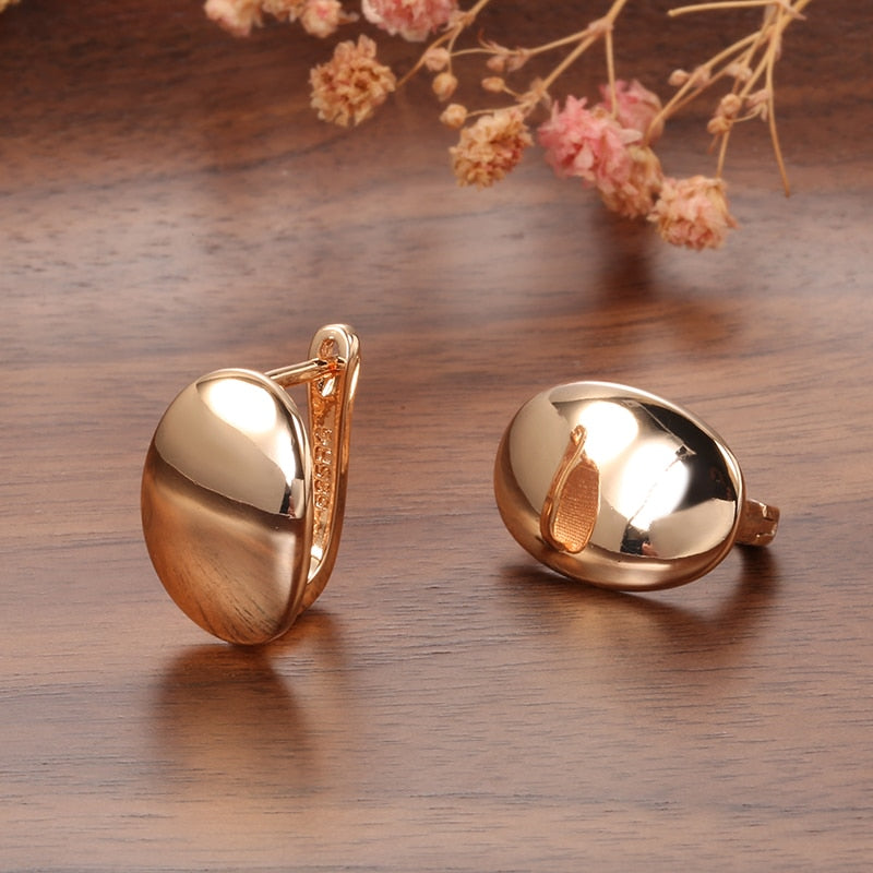 Rose Gold Oval Earrings