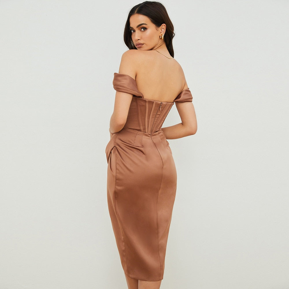 Off The Shoulder Draped Dress