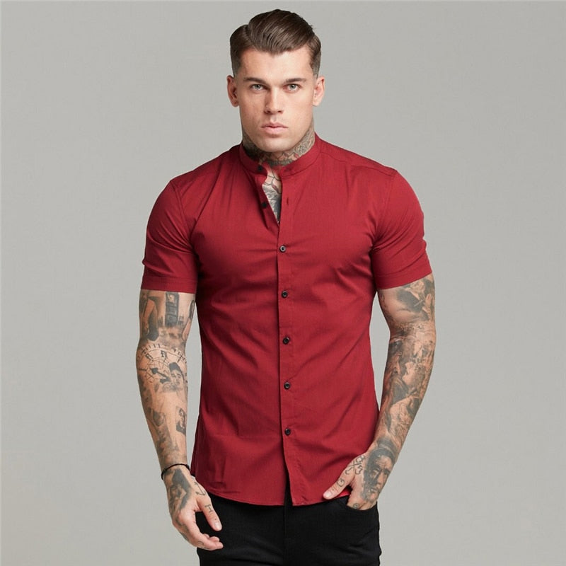 Short Sleeve Button Up Dress Shirt