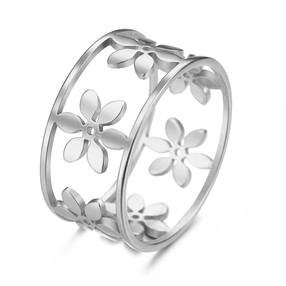 Embellished Layered Flower Ring