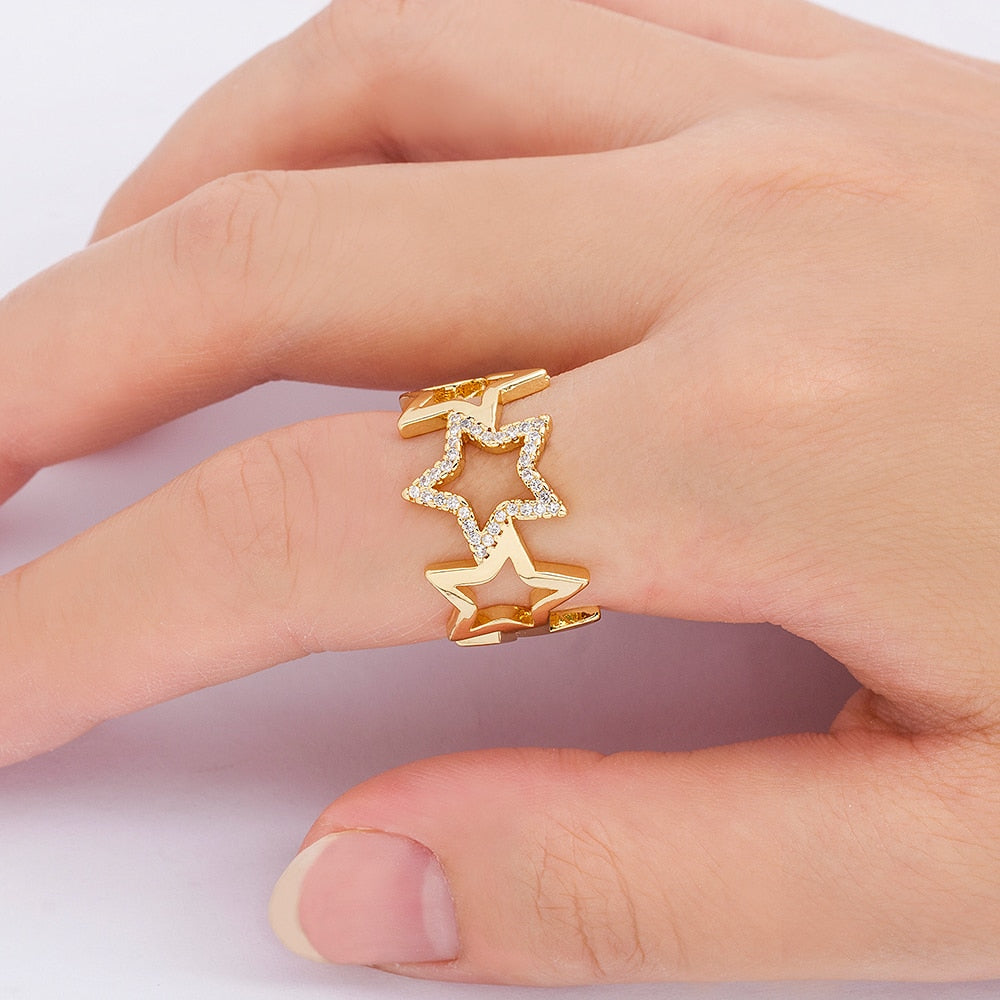 Gold Dazzling Star Ring