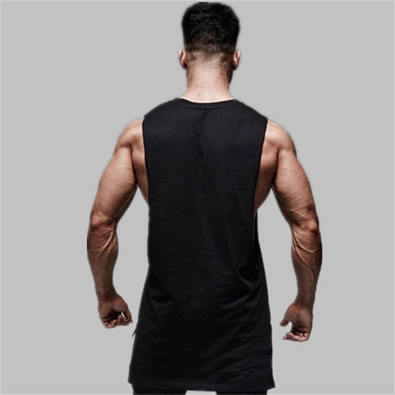 Extended Sleeveless Cotton Activewear T-Shirt