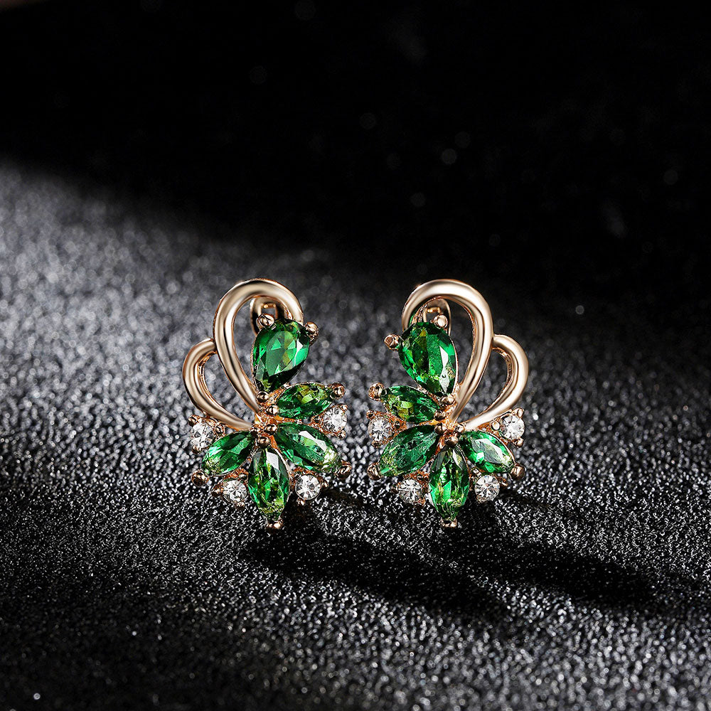 Rhinestone Flower Stud Earrings