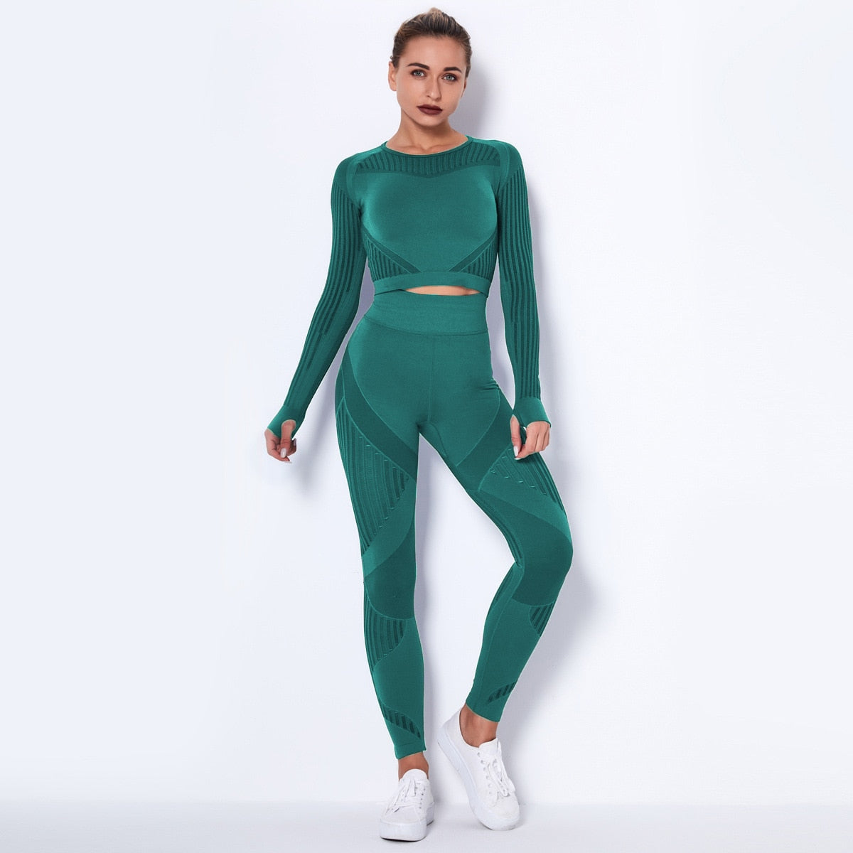 Xenon Long Sleeve High Waist Seamless Activewear 2pcs