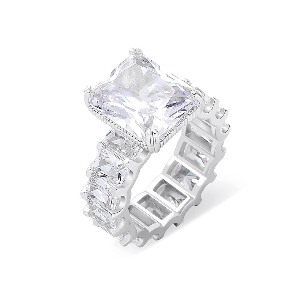 Rhinestone Cushion Crystal Ring