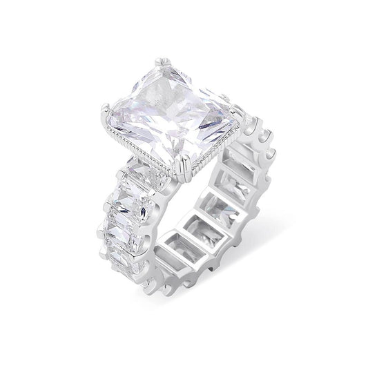 Rhinestone Cushion Crystal Ring