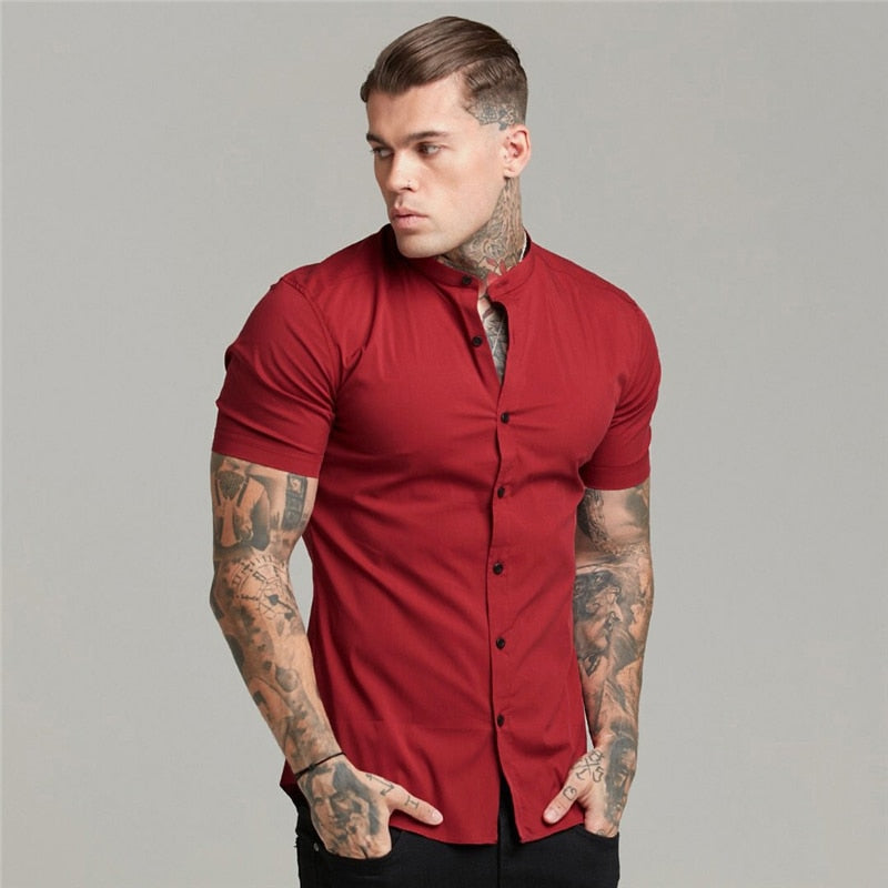 Short Sleeve Button Up Dress Shirt