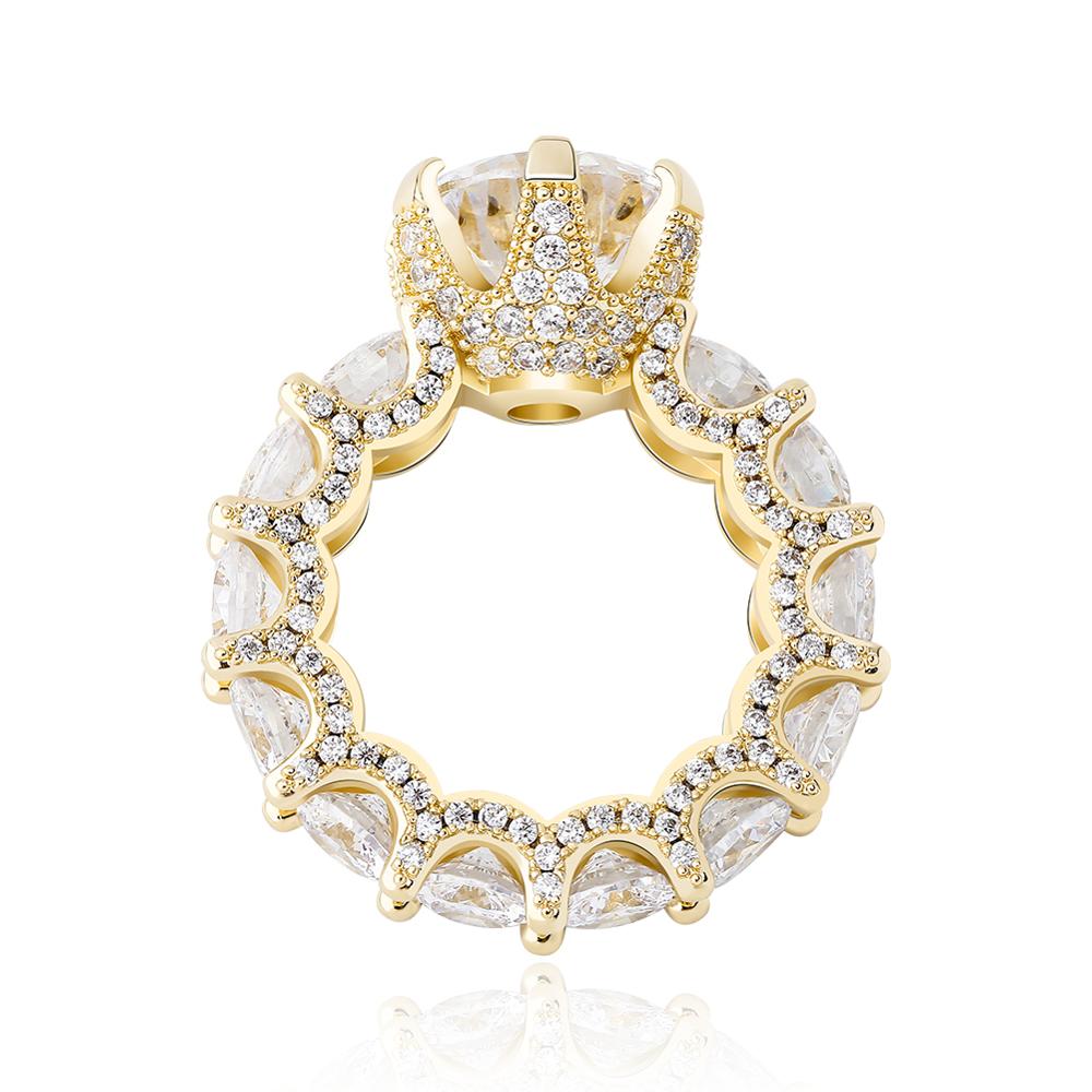 Round Rhinestone Embellished Crystal Ring