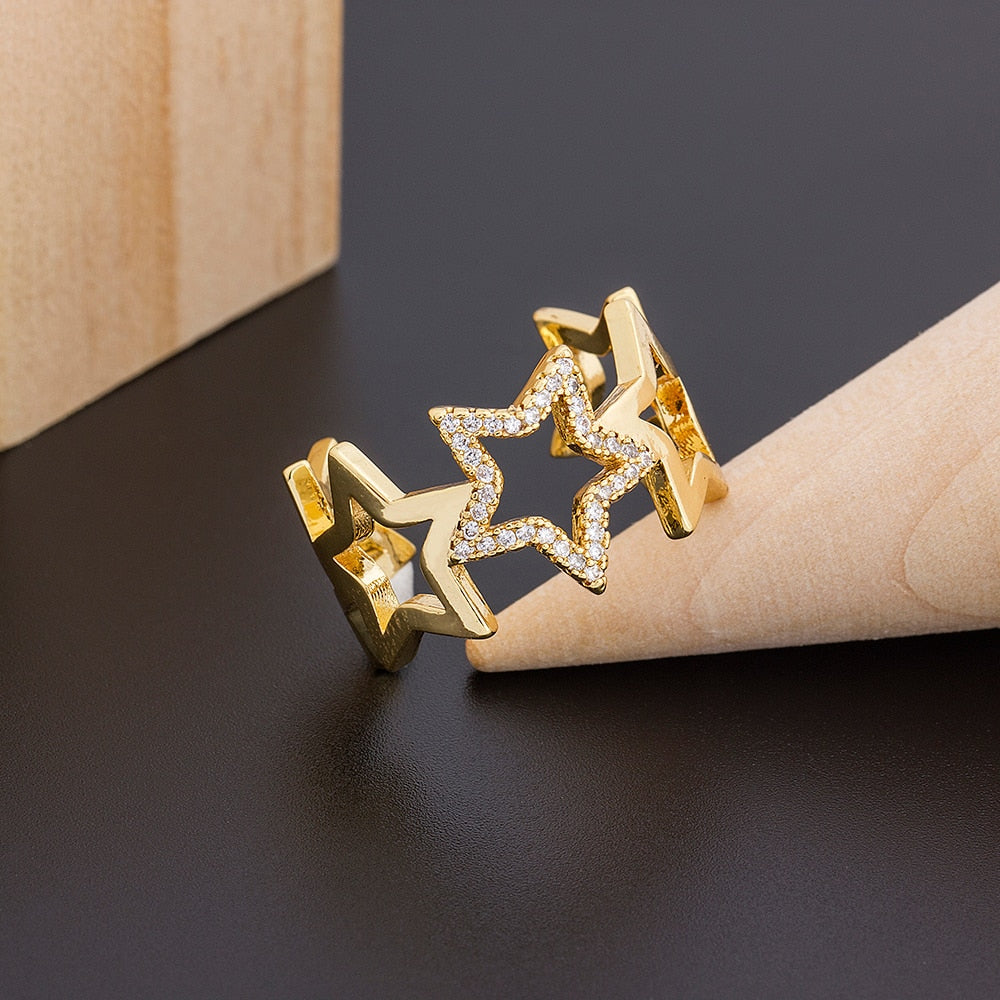 Gold Dazzling Star Ring