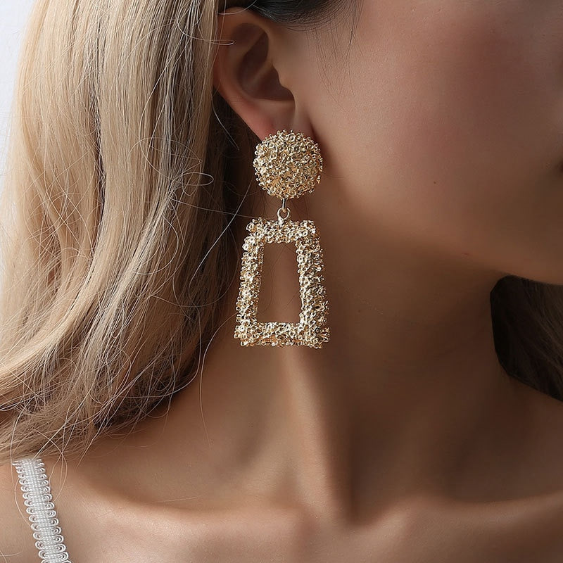 Vintage Textured Drop Earrings