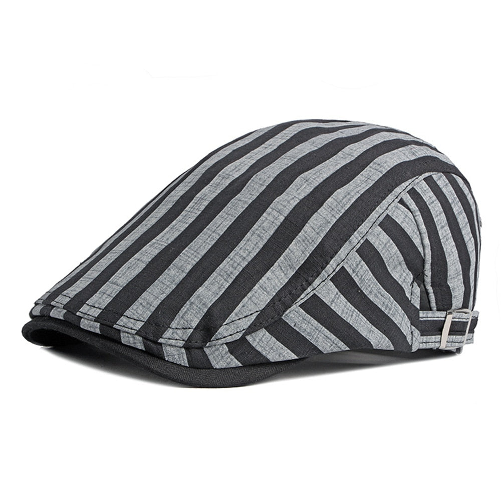 Vintage Cotton Striped Beret