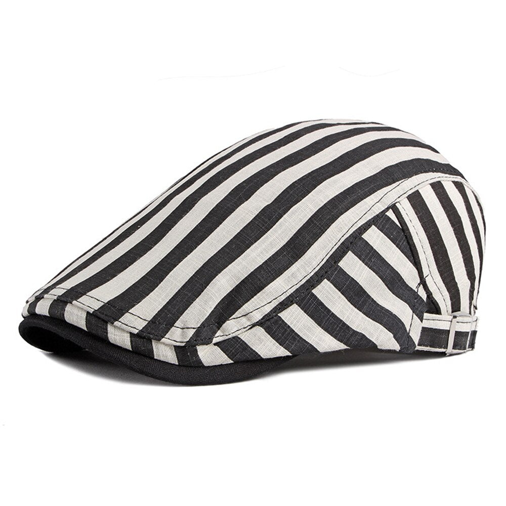 Vintage Cotton Striped Beret