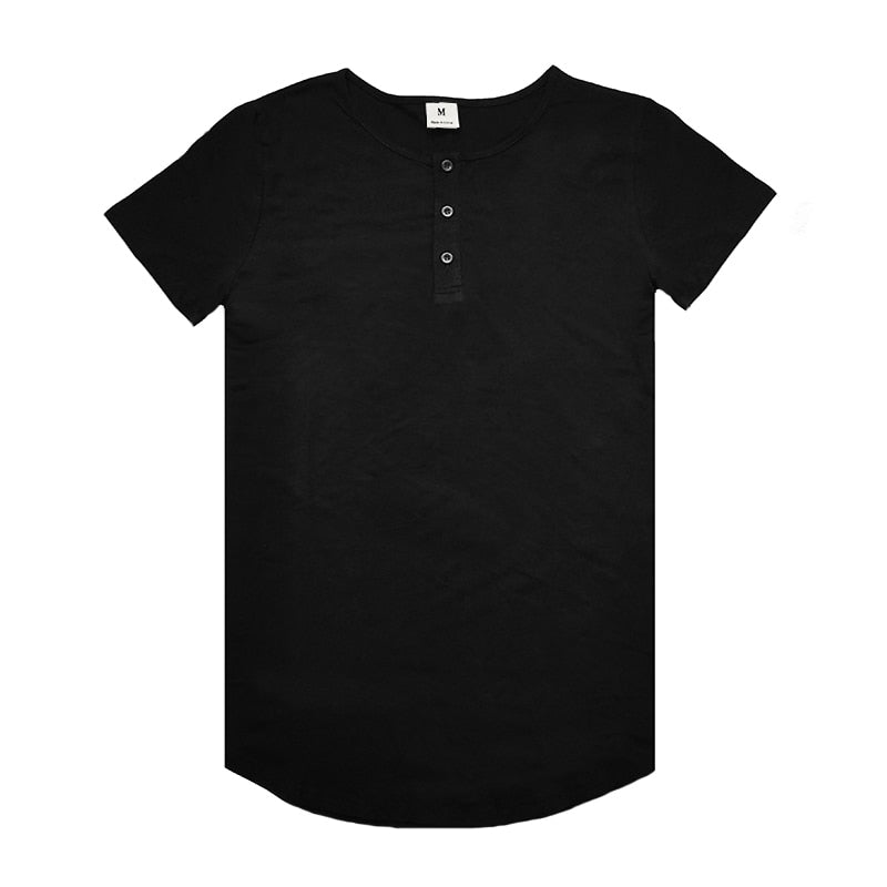 Cotton Button-Up Short Sleeve T-Shirt