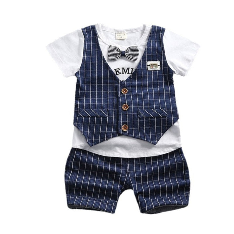 2pcs Cotton Children T-Shirt Vest w/ Shorts Set