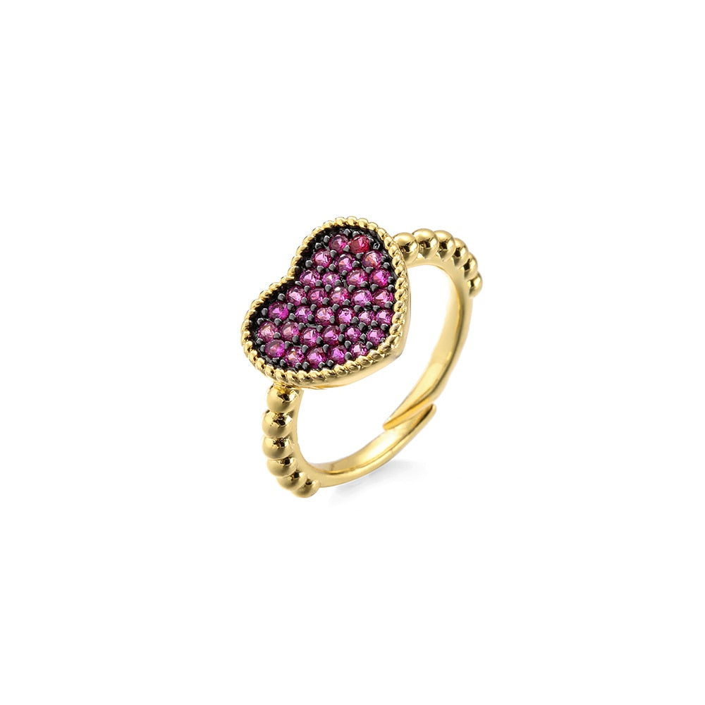 Rhinestone Heart Ring