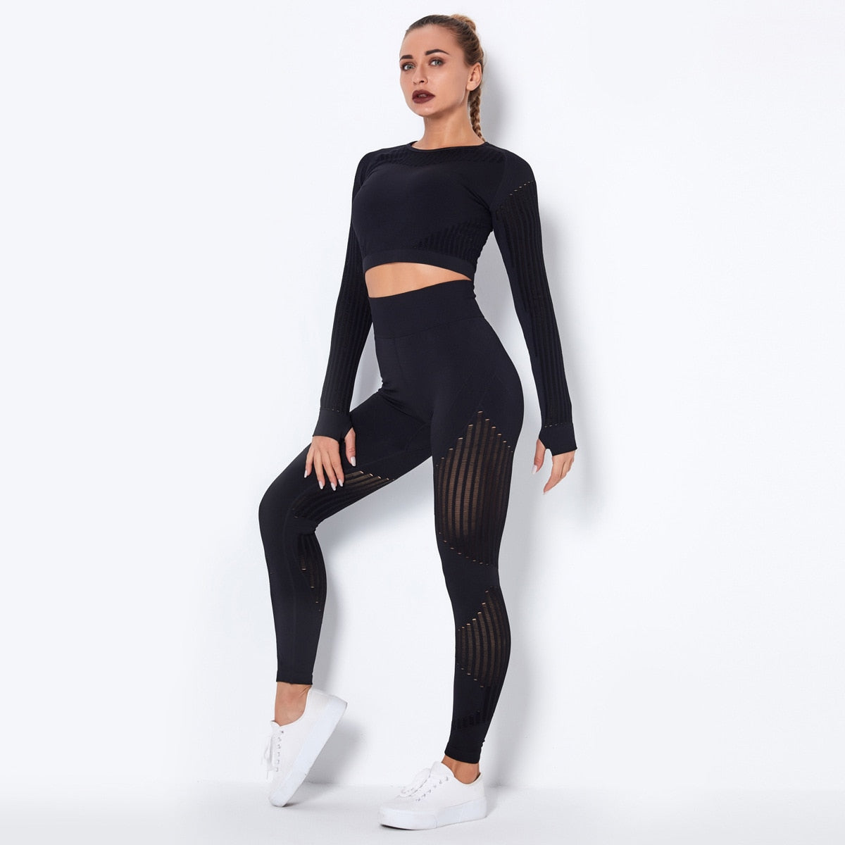 Xenon Long Sleeve High Waist Seamless Activewear 2pcs