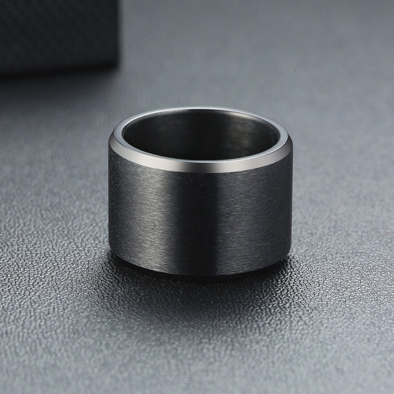 Wide Polished Stainless Steel Ring