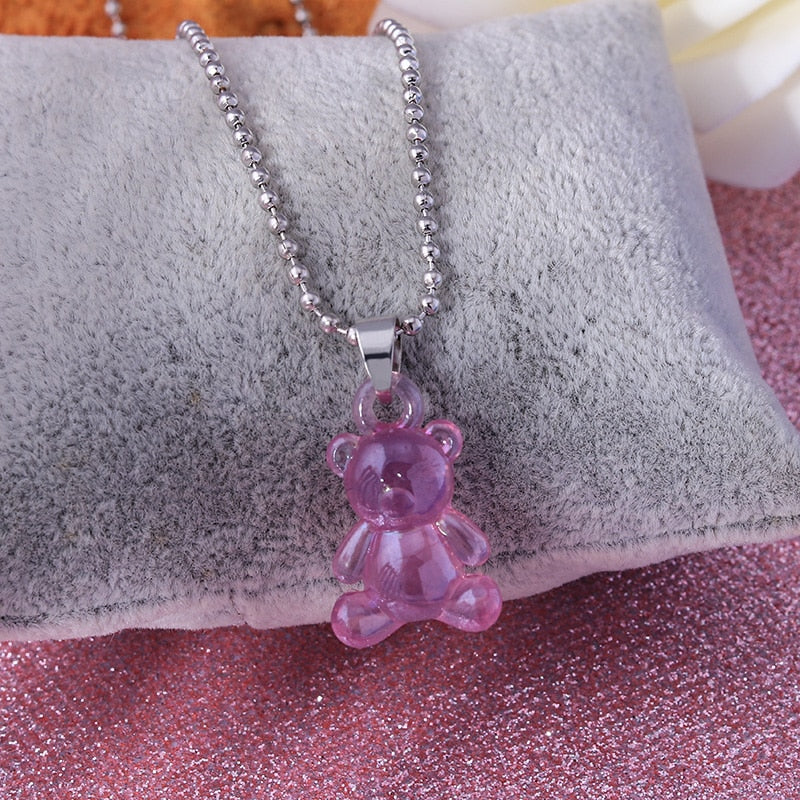 Gummy Bear Drop Chain Necklace