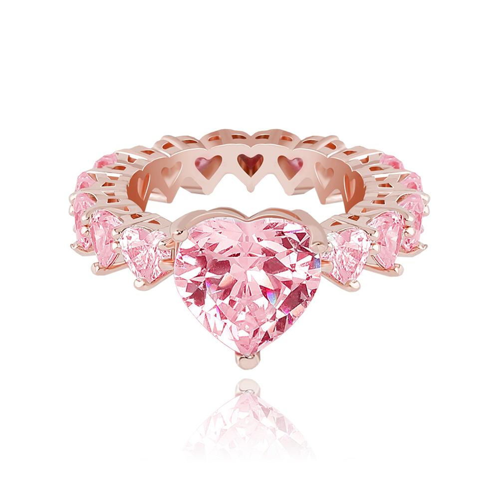 Chunky Rhinestone Heart Ring