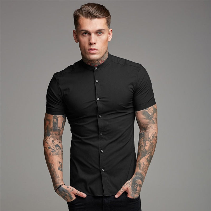 Short Sleeve Button Up Dress Shirt