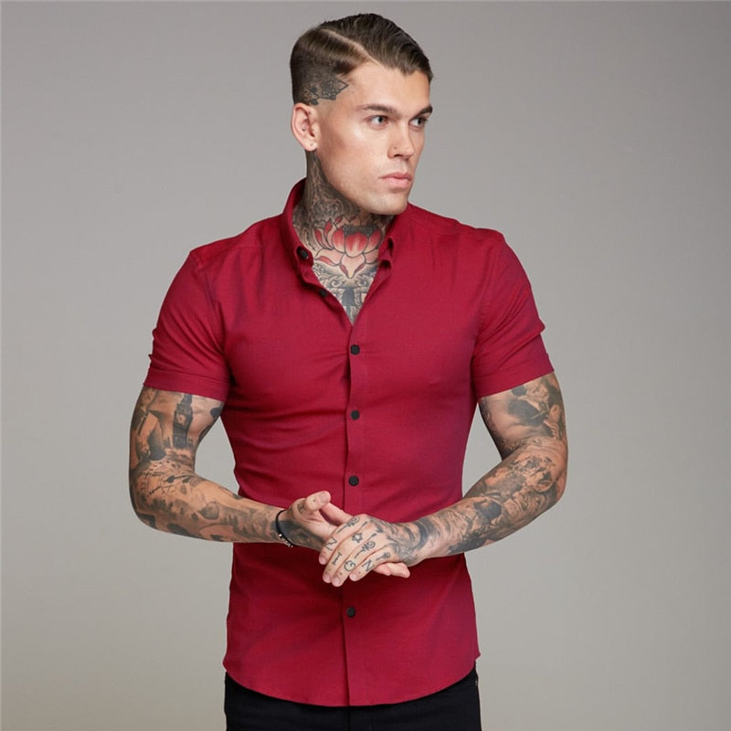 Short Sleeve Button Up Dress Shirt