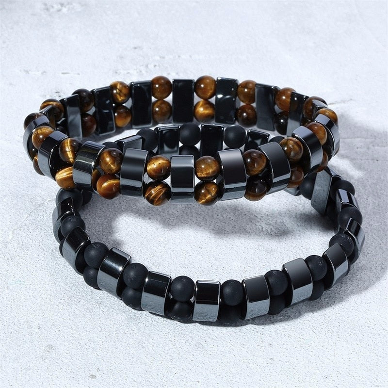 Natural Stone Layered Beaded Bracelet