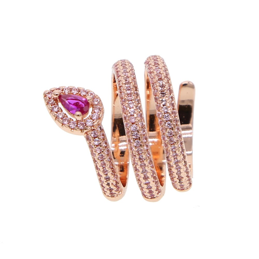 Rhinestone Snake Wrap Ring