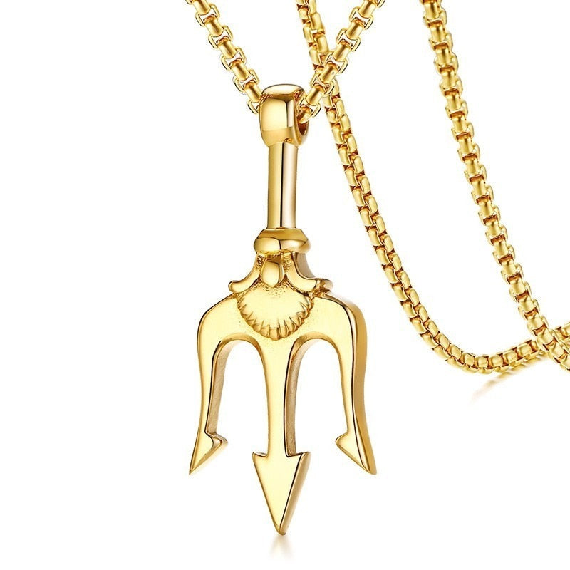 Trident Pendant Chain Necklace