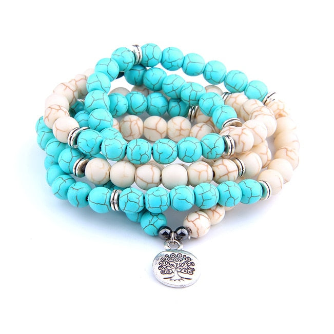 Handmade Beaded Stone Layered Bracelet