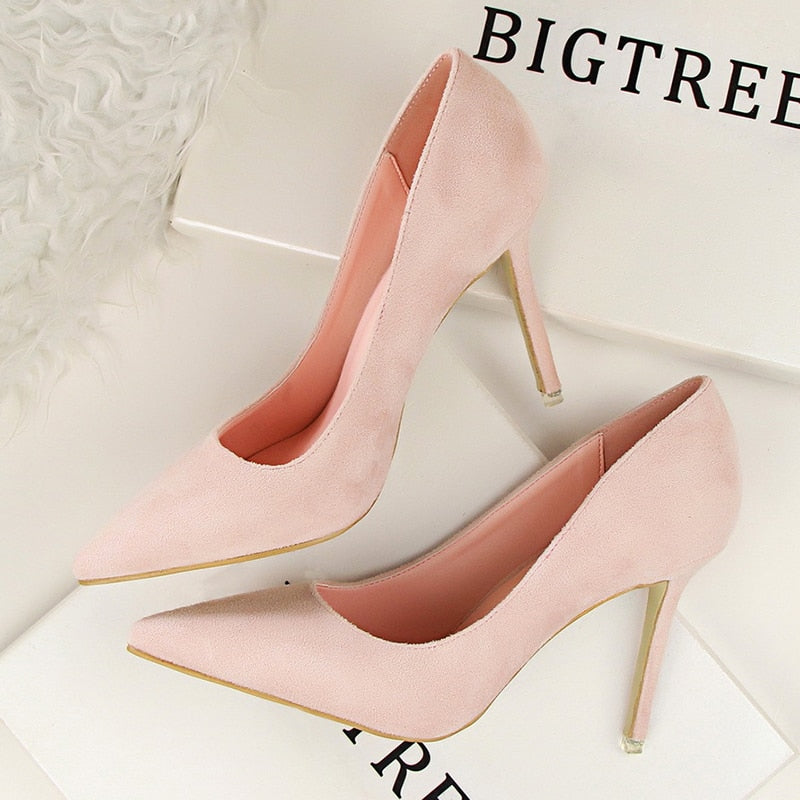 Classic Pointed Suede Stiletto Pumps