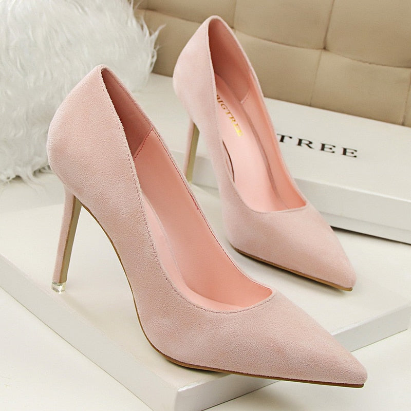 Classic Pointed Suede Stiletto Pumps