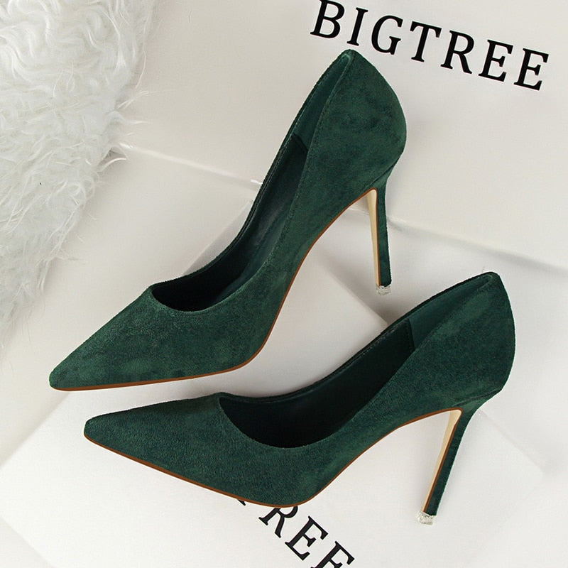 Classic Pointed Suede Stiletto Pumps