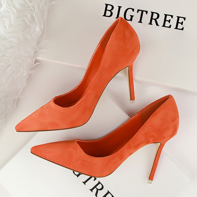 Classic Pointed Suede Stiletto Pumps