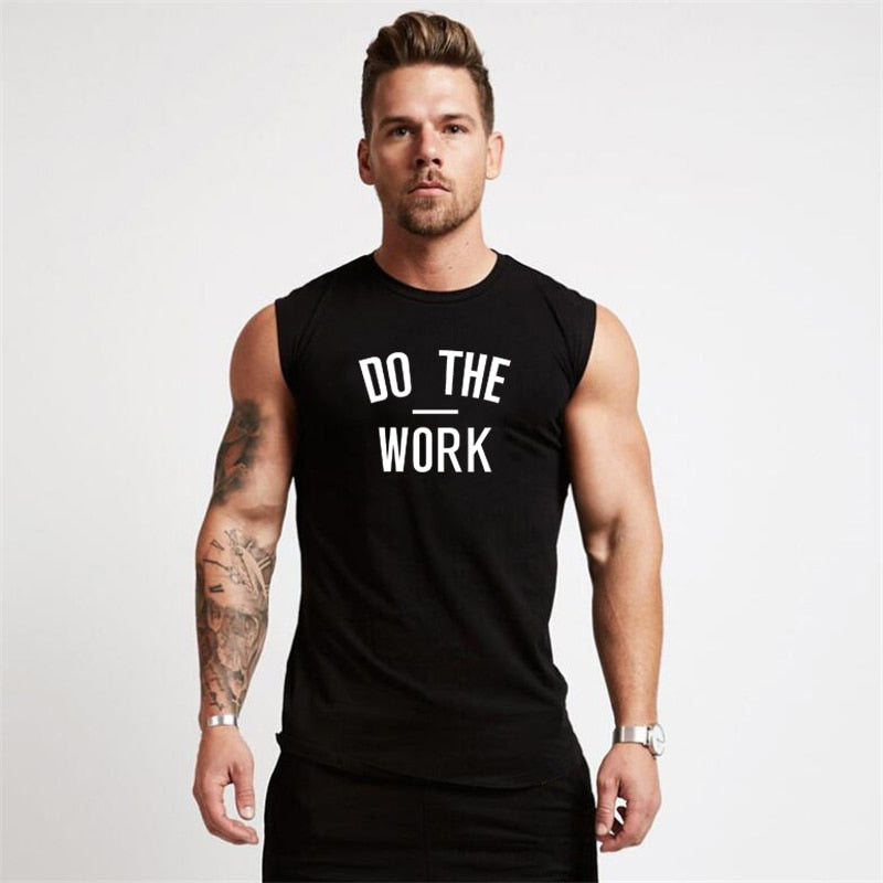 Do The Work Sleeveless Cotton Activewear T-Shirt