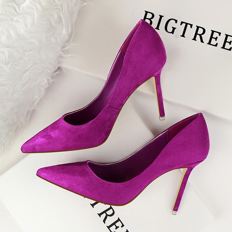 Classic Pointed Suede Stiletto Pumps