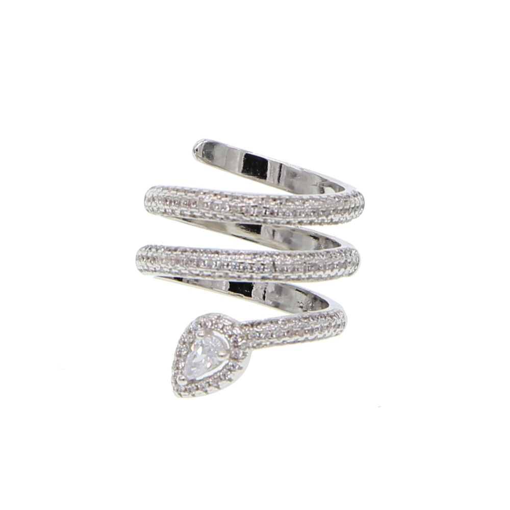 Rhinestone Snake Wrap Ring