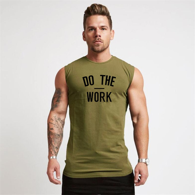 Do The Work Sleeveless Cotton Activewear T-Shirt