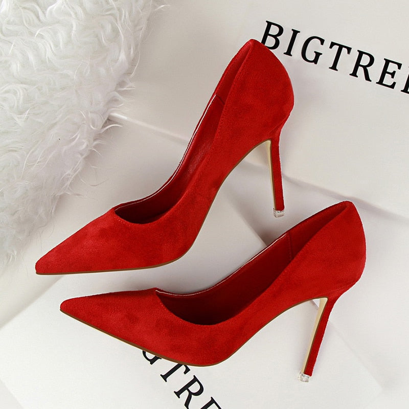 Classic Pointed Suede Stiletto Pumps