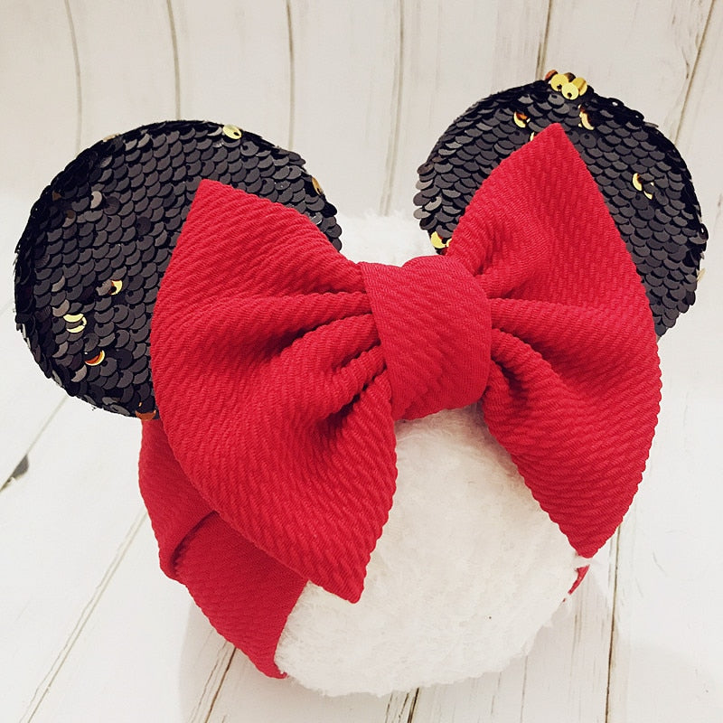 Sequin Ears w/ Bow Headband