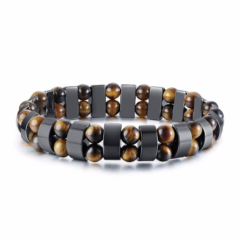 Natural Stone Layered Beaded Bracelet