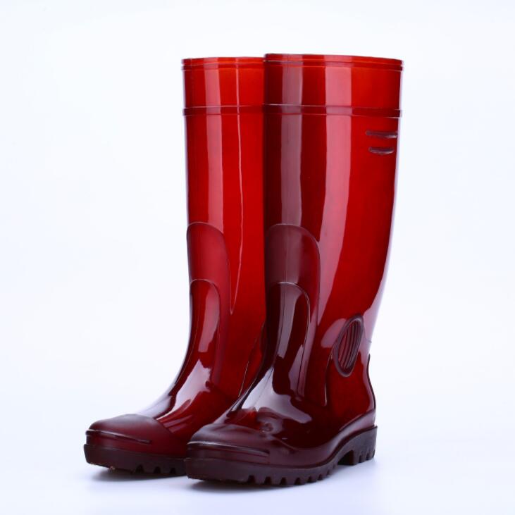 Red Waterproof Knee-High Rain Boots