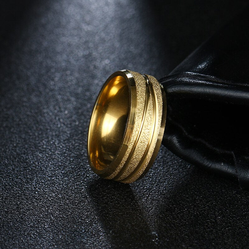 Gold Textured Chunky Ring