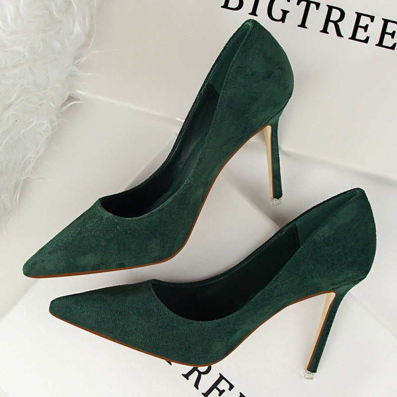 Classic Pointed Suede Stiletto Pumps