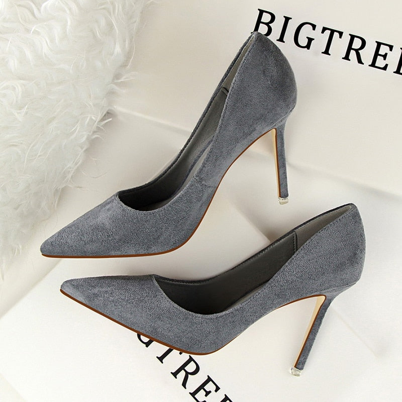 Classic Pointed Suede Stiletto Pumps