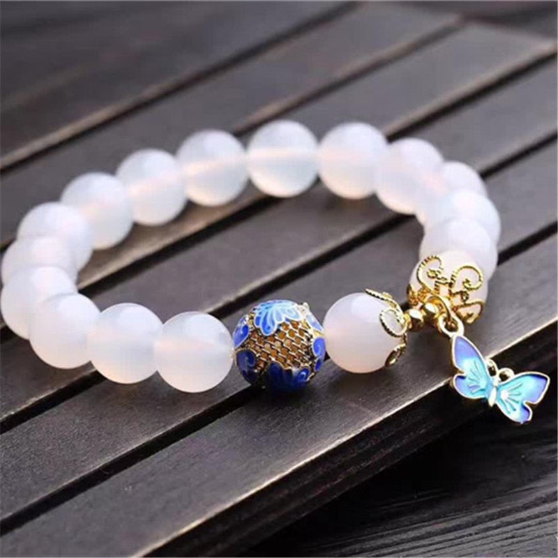 White Agates Natural Stone Bracelet