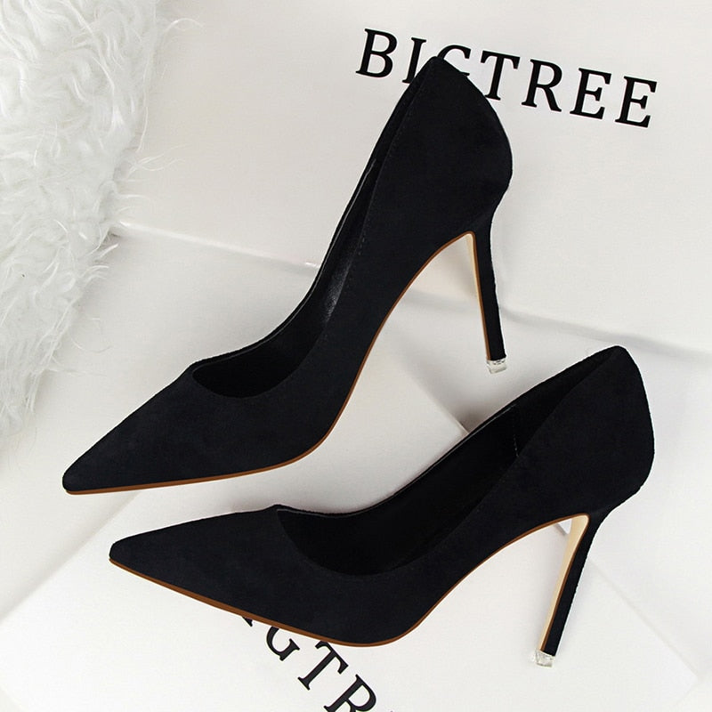 Classic Pointed Suede Stiletto Pumps