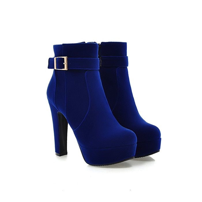 Buckle High Heel Platform Booties