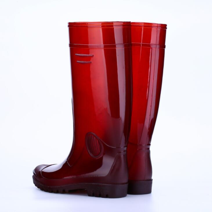 Red Waterproof Knee-High Rain Boots