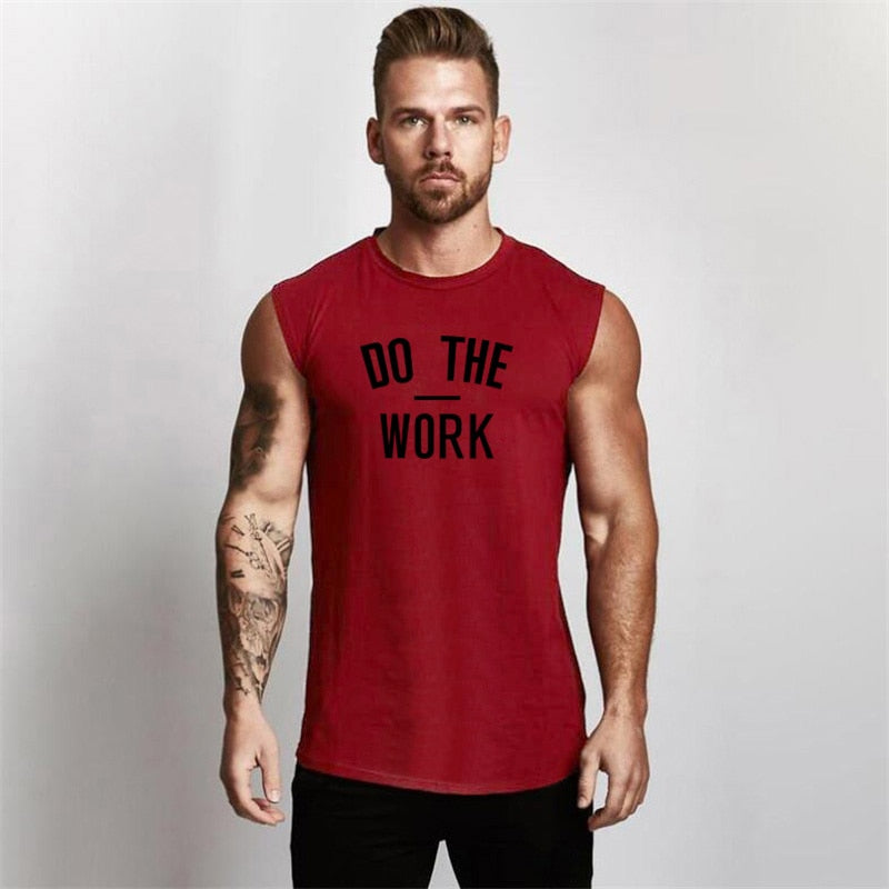 Do The Work Sleeveless Cotton Activewear T-Shirt