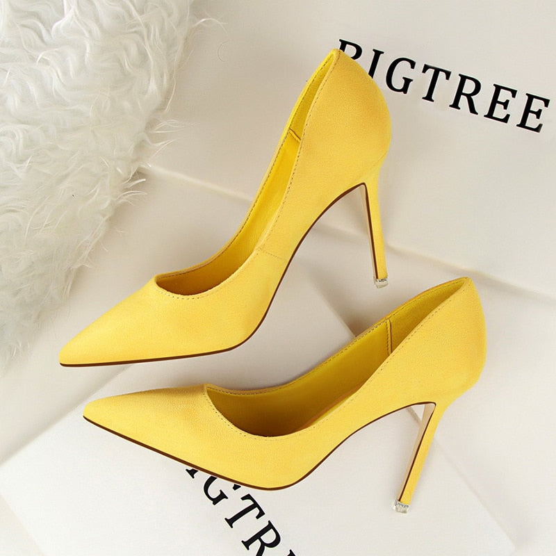 Classic Pointed Suede Stiletto Pumps